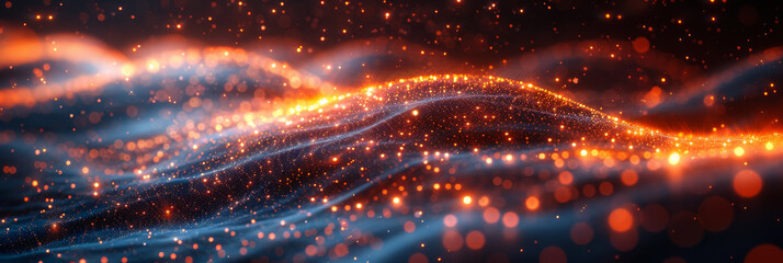 Digital background for tech, AI, neural networks, data, audio, graphics