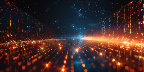 Digital background for tech, AI, neural networks, data, audio, graphics