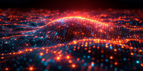 Digital background for tech, AI, neural networks, data, audio, graphics