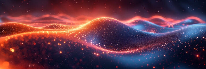Digital background for tech, AI, neural networks, data, audio, graphics