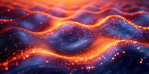 Digital background for tech, AI, neural networks, data, audio, graphics