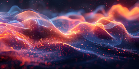 Digital background for tech, AI, neural networks, data, audio, graphics