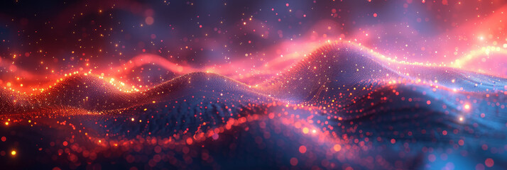 Digital background for tech, AI, neural networks, data, audio, graphics