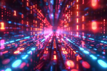 Digital Binary Technology Background created with Generative AI