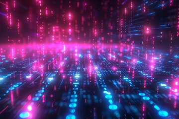 Digital Binary Technology Background created with Generative AI