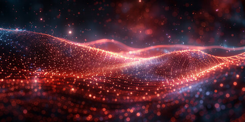 Digital background for tech, AI, neural networks, data, audio, graphics