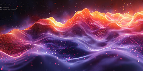 Digital background for tech, AI, neural networks, data, audio, graphics