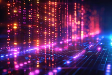 Digital Binary Technology Background created with Generative AI