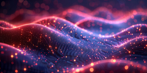 Digital background for tech, AI, neural networks, data, audio, graphics