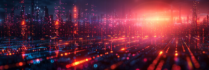 Digital background for tech, AI, neural networks, data, audio, graphics