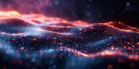 Digital background for tech, AI, neural networks, data, audio, graphics