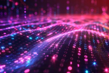 Digital Binary Technology Background created with Generative AI