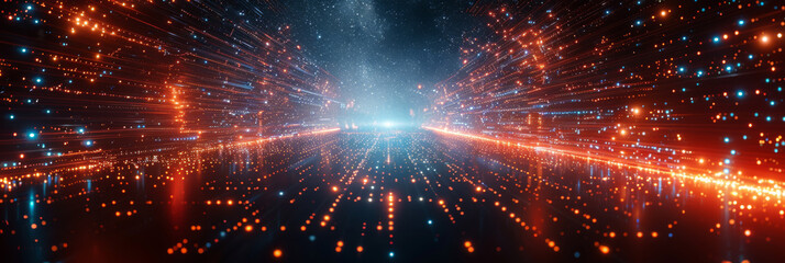 Digital background for tech, AI, neural networks, data, audio, graphics