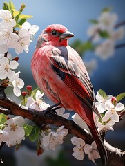 Wall Mural - red cardinal bird