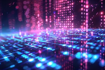 Digital Binary Technology Background created with Generative AI
