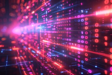 Digital Binary Technology Background created with Generative AI