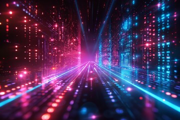 Digital Binary Technology Background created with Generative AI