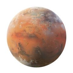 the planet mars, showcasing the red planet's surface with detailed textures and shades.