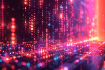 Digital Binary Technology Background created with Generative AI