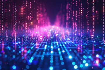 Digital Binary Technology Background created with Generative AI