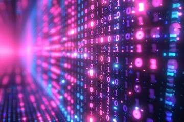 Digital Binary Technology Background created with Generative AI