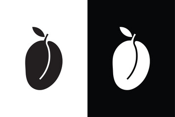 Wall Mural - mango icon, fruit and tropical, vector graphics, a linear pattern. mango icon white black background