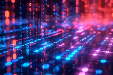 Digital Binary Technology Background created with Generative AI