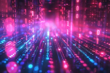 Digital Binary Technology Background created with Generative AI