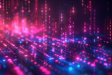 Digital Binary Technology Background created with Generative AI