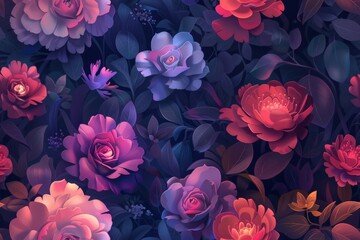 A radiant seamless floral based pattern design for visually striking artwork