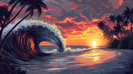 Poster - Sunset Wave