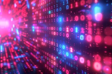 Digital Binary Technology Background created with Generative AI