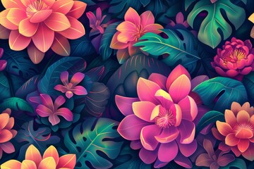 A stunning seamless botanical themed pattern for versatile usage