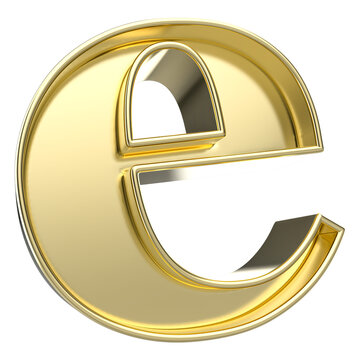 e Font Gold 3D Render