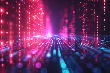 Digital Binary Technology Background created with Generative AI