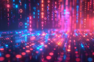 Digital Binary Technology Background created with Generative AI