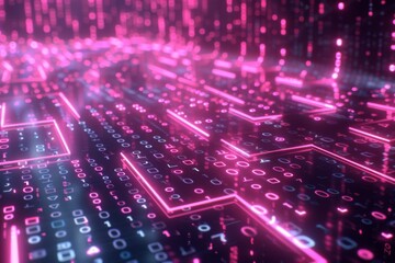 Digital Binary Technology Background created with Generative AI