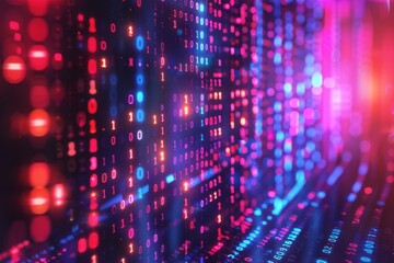 Digital Binary Technology Background created with Generative AI