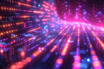 Digital Binary Technology Background created with Generative AI