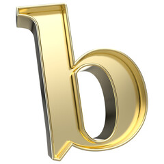 b Font Gold 3D Render