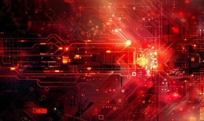 Abstract digital futuristic technology glowing background with dynamic flow lines and particles