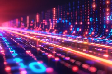 Digital Binary Technology Background created with Generative AI