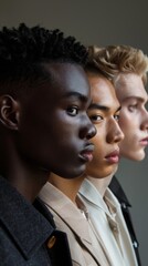 Canvas Print - A group of young men standing next to each other