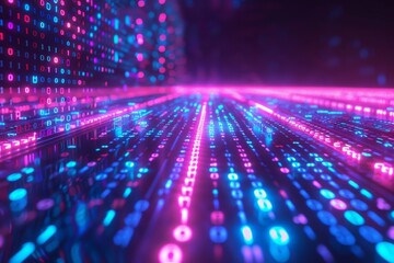Digital Binary Technology Background created with Generative AI