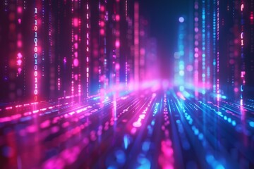 Digital Binary Technology Background created with Generative AI
