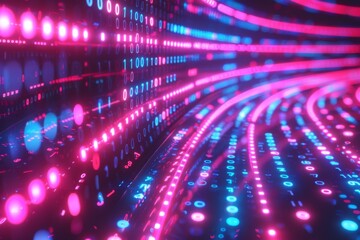 Digital Binary Technology Background created with Generative AI
