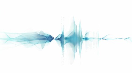 Wall Mural - abstract background, music wave digital on white background.