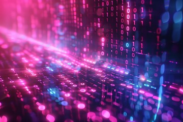 Digital Binary Technology Background created with Generative AI