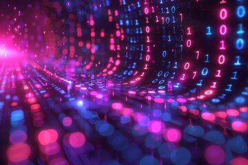 Digital Binary Technology Background created with Generative AI