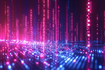 Digital Binary Technology Background created with Generative AI